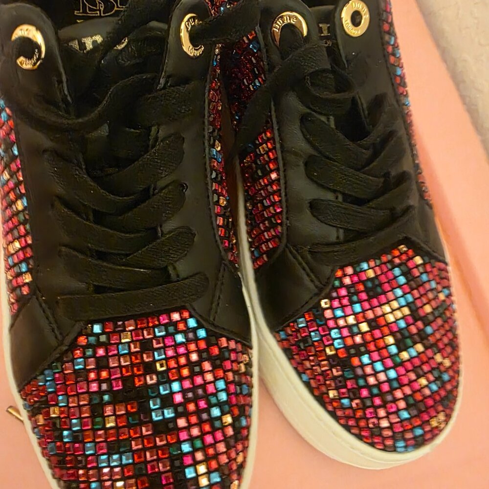 Rainbow rhinestone sneakers